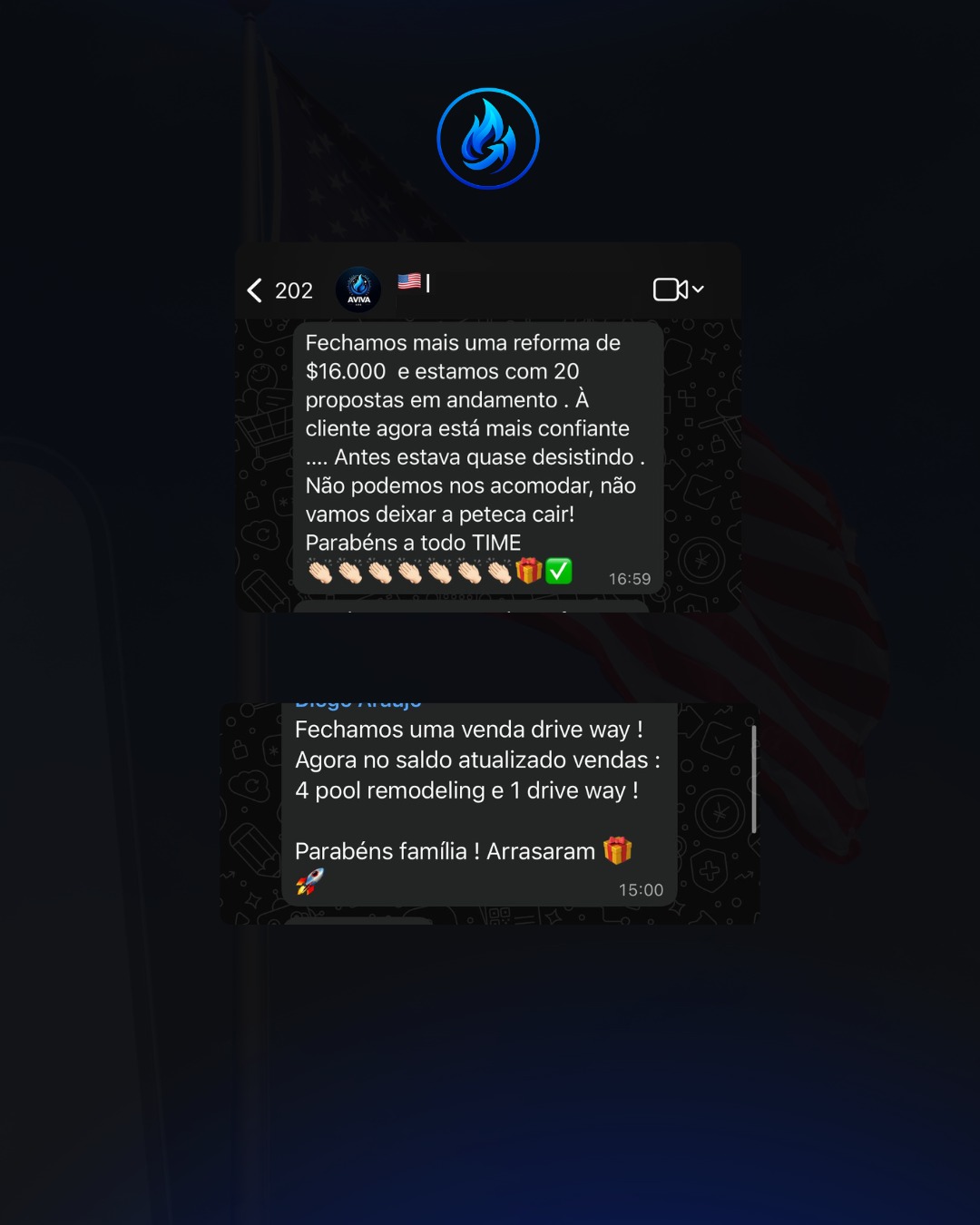 Feedback de vendas geradas e propostas em andamento